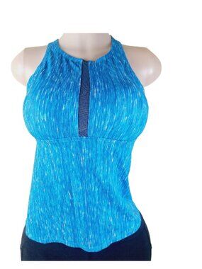 Nike Women's Blue Halter Neck Heather Casual Swim Tankini Top Size M